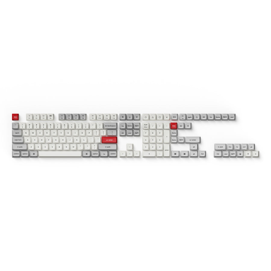 Double-Shot-KSA-PBT-Keycap-Full-Keycap-Set-Light-Gray-and-White