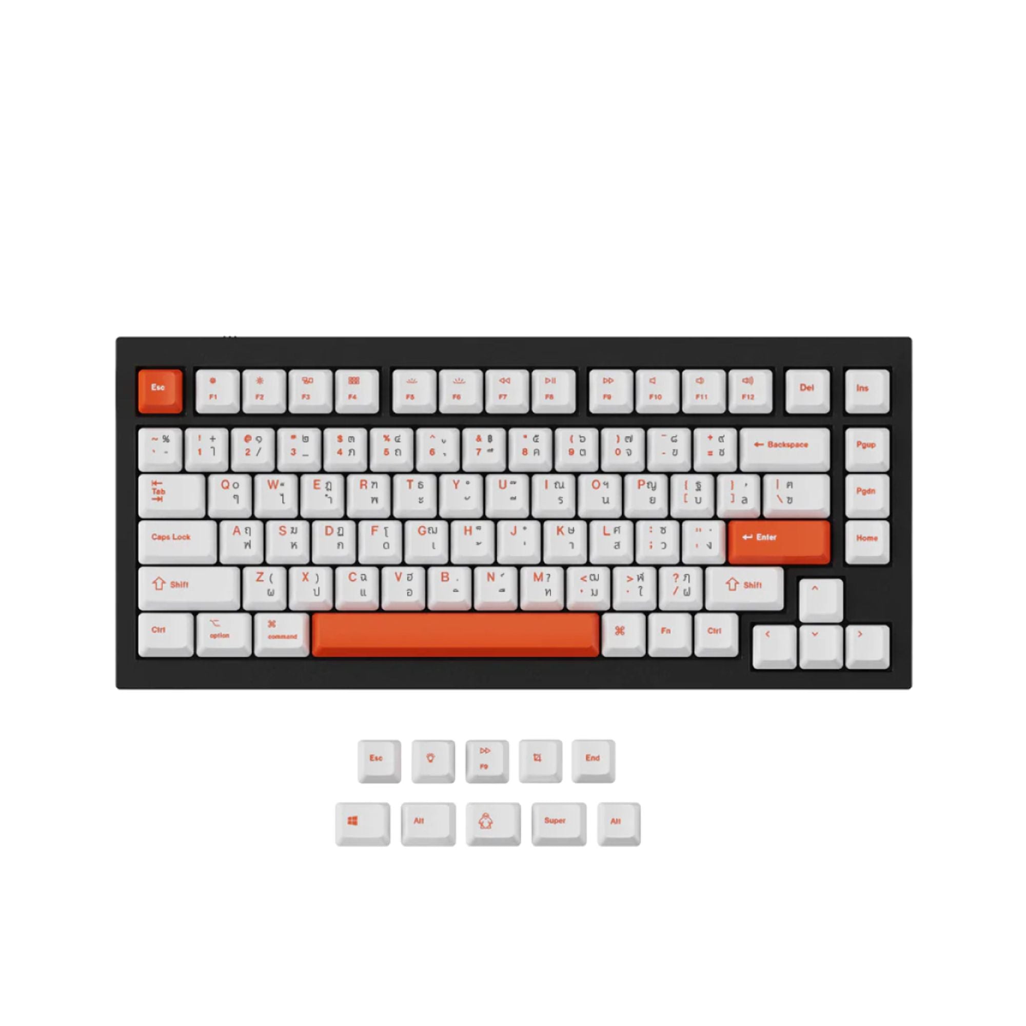 ชุดคีย์แคปภาษาไทย  (TH Laser)  Orange - OEM Dye-Sub PBT - Keychron