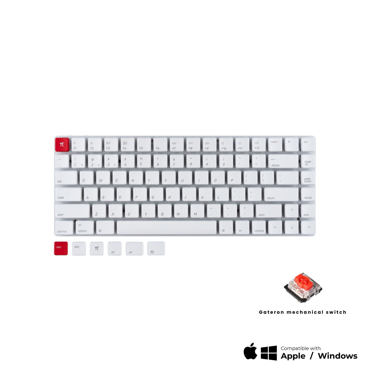 Keychron K3 V2 Non-Backlight Ultra-Slim Wireless Mechanical Keyboard (π Edition) - Keychron