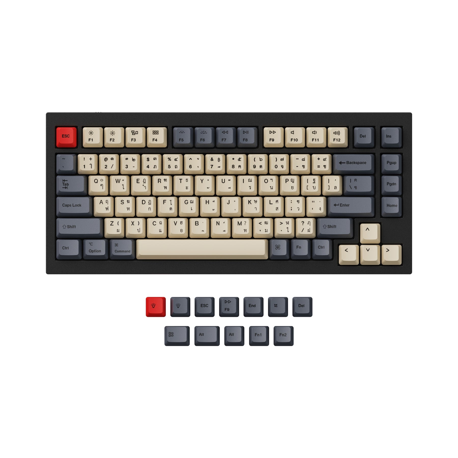 ISO & ANSI Q1 & Q2 & K2 OEM Dye-Sub PBT Keycap Set - Carbon - Keychron